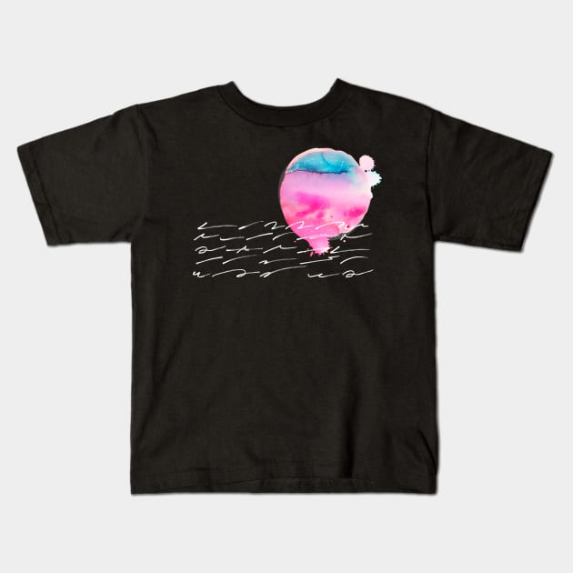 Abstract sunset sunrise pink watercolor Kids T-Shirt by ninoladesign